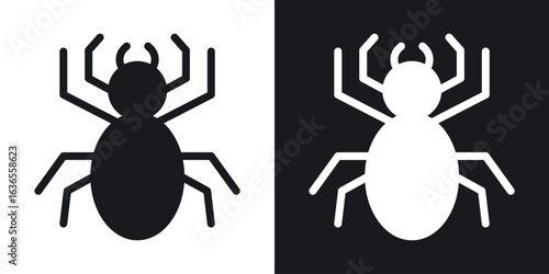 Spider icon in black and white glyph versions