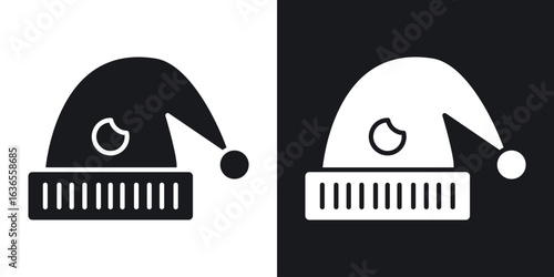 Sleeping Hat icon in black and white glyph versions