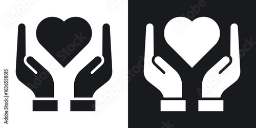 Selfcare icon in black and white glyph versions