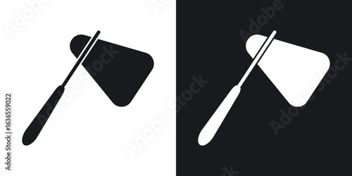 reflex hammer icon in black and white glyph versions