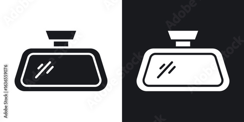 Rear mirror icon in black and white glyph versions
