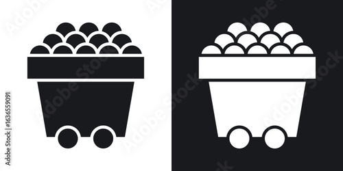 Raw material icon in black and white glyph versions
