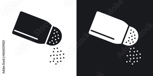 Pepper shaker icon in black and white glyph versions