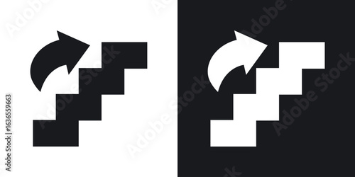 Next steps icon in black and white glyph versions