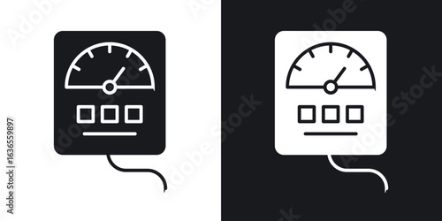 Meter icon in black and white glyph versions