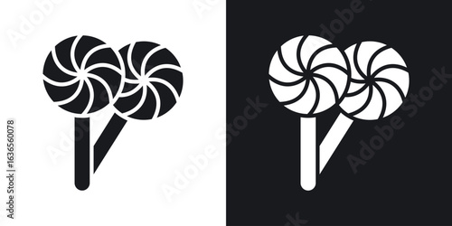 Lollypop icon in black and white glyph versions