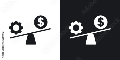 Leverage icon in black and white glyph versions