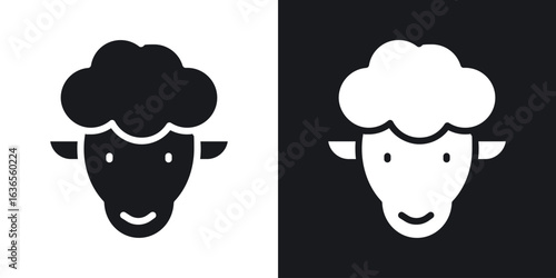 Lamb icon in black and white glyph versions
