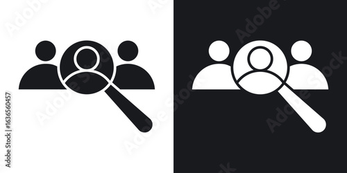 Job vacancy icon in black and white glyph versions