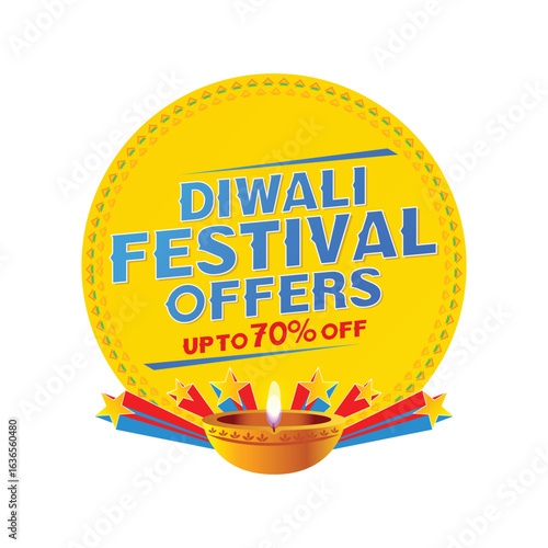 Vector of Diwali puja thali with kalash, sweets, and glowing lamps. Symbolizes prosperity and devotion during the festival.