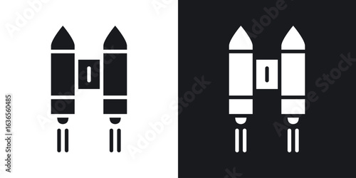 Jetpack icon in black and white glyph versions