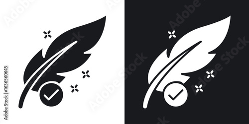 Hypoallergenic tested icon in black and white glyph versions