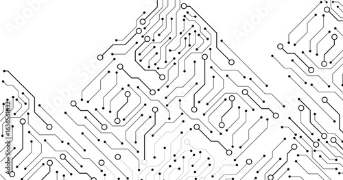 Circuit technology background with hi-tech digital data connection system and computer electronic design. 