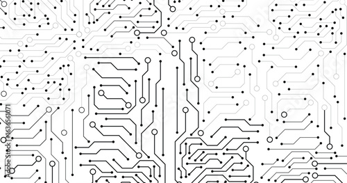 Circuit technology background with hi-tech digital data connection system and computer electronic design. 