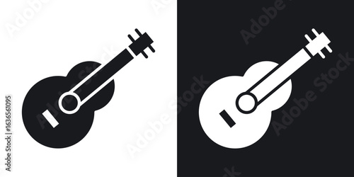Guitar icon in black and white glyph versions