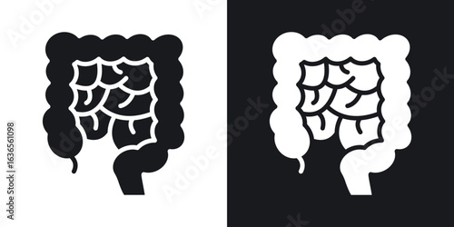 Gut icon in black and white glyph versions