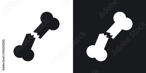 Fracture icon in black and white glyph versions