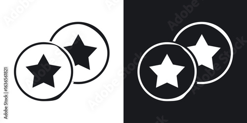 Earn point icon in black and white glyph versions