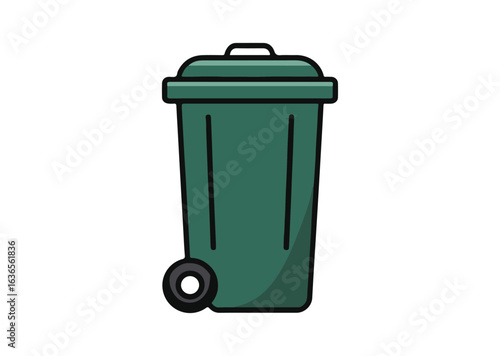 Garbage bin vector illustration, Garbage bin icon