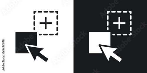 Drag and drop icon in black and white glyph versions