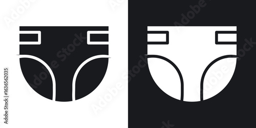 diaper icon in black and white glyph versions