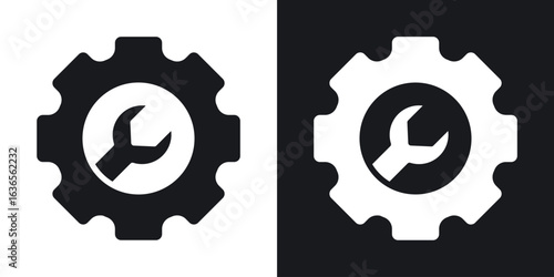 Customized icon in black and white glyph versions