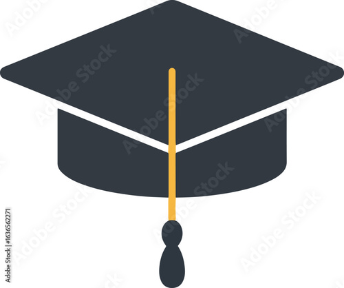 Academic mortarboard graduation cap with tassel vector