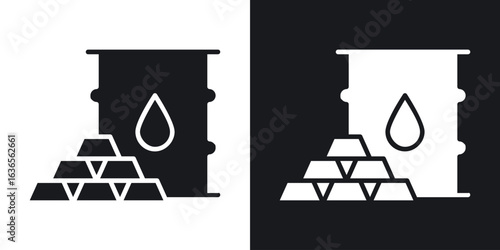 Commodity icon in black and white glyph versions