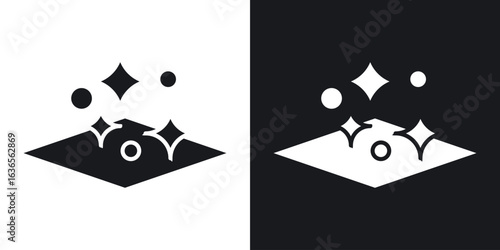Clean floor surface icon in black and white glyph versions