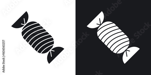 Candy icon in black and white glyph versions