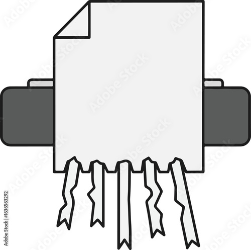 Icon of a paper shredder destroying a paper document.
