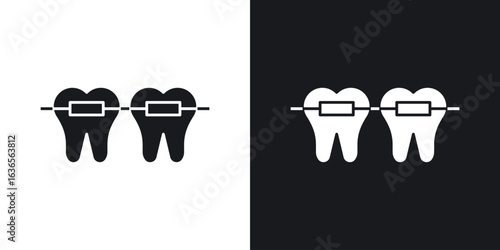 Braces icon in black and white glyph versions