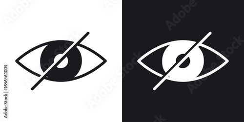 Blindness icon in black and white glyph versions