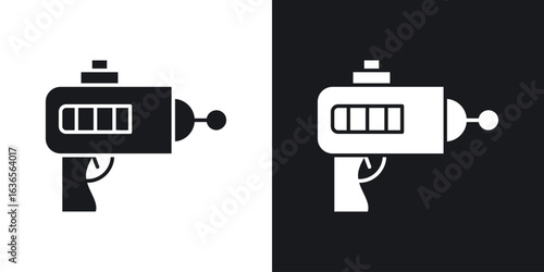 Blaster icon in black and white glyph versions