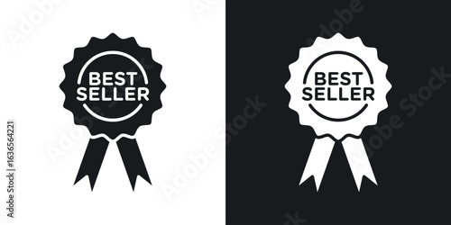 Best seller icon in black and white glyph versions