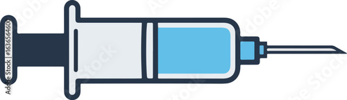 Medical syringe icon for vaccination and healthcare.