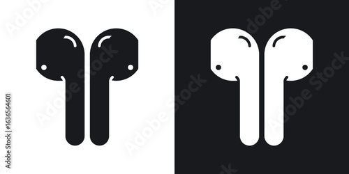 Air pods icon in black and white glyph versions