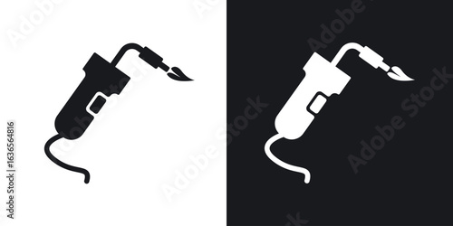 Welding icon in black and white glyph versions
