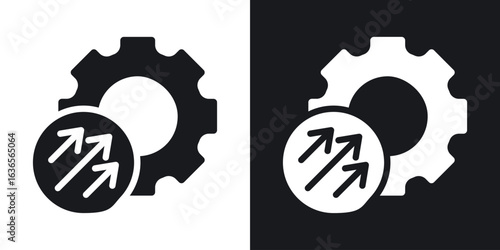 Efficiency icon in black and white glyph versions