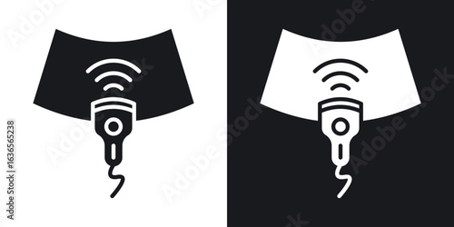 Ultrasound icon in black and white glyph versions