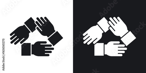 Teamwork icon in black and white glyph versions