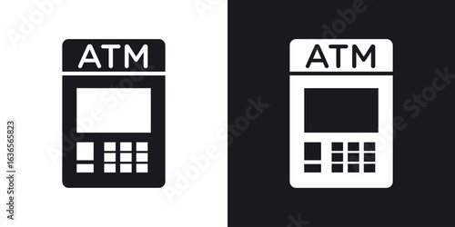 Atm icon in black and white glyph versions