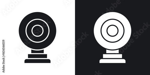 Webcam icon in black and white glyph versions