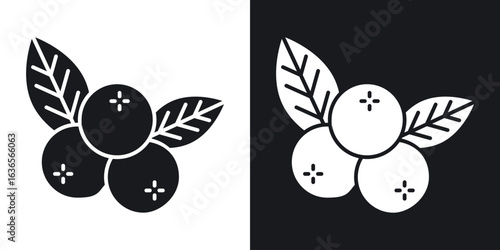 Blueberry icon in black and white glyph versions