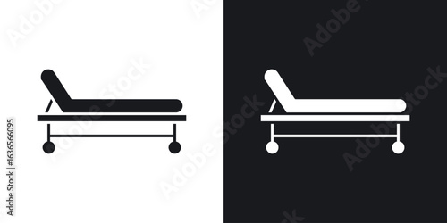 Stretcher icon in black and white glyph versions