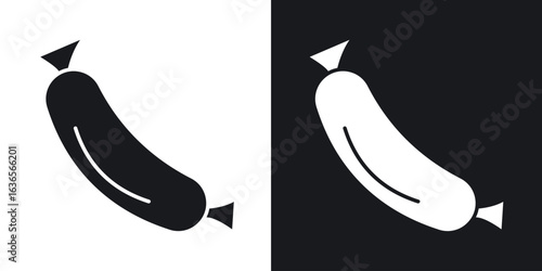 Sausage icon in black and white glyph versions
