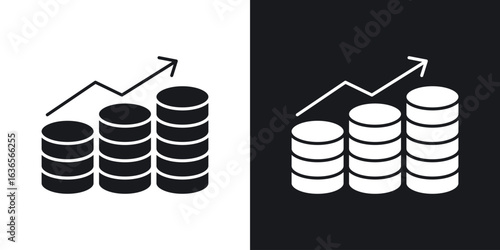 Revenue icon in black and white glyph versions