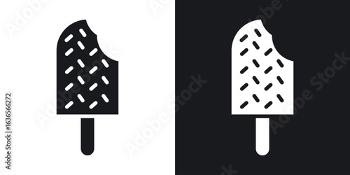 Popsicle icon in black and white glyph versions