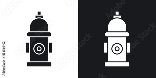 Fire hydrant icon in black and white glyph versions