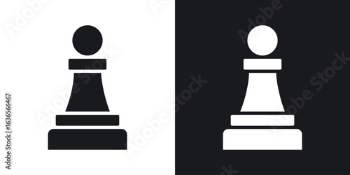 Chess pawn icon in black and white glyph versions